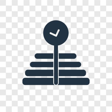 Saydam arka plan üzerinde başarı şeffaflık logo kavramı izole başarı vektör simgesi