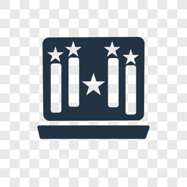 Saydam arka plan üzerinde Laptop şeffaflık logo kavramı izole dizüstü vektör simgesi