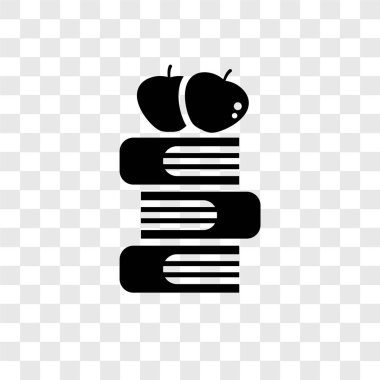 İzole üzerinde şeffaf arka plan, Apple ve kitap şeffaflık logo kavramı Apple ve kitap vektör simgesi