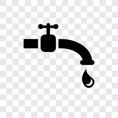 Saydam arka plan üzerinde su dokunun şeffaflık logo kavramı izole su dokunun vektör simgesi