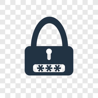 Saydam arka plan üzerinde parola şeffaflık logo kavramı izole parola vektör simgesi