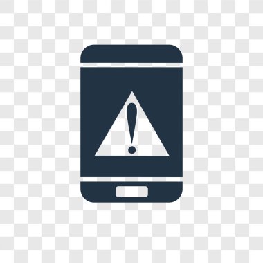 Saydam arka plan üzerinde uyarı şeffaflık logo kavramı izole uyarı vektör simgesi