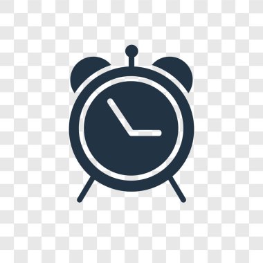 Saydam arka plan üzerinde Alarm şeffaflık logo kavramı izole alarm vektör simgesi