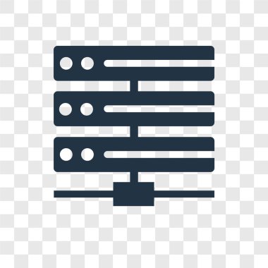 Saydam arka plan üzerinde Hosting şeffaflık logo kavramı izole Hosting vektör simgesi