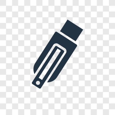 Saydam arka plan üzerinde Pendrive şeffaflık logo kavramı izole Pendrive vektör simgesi