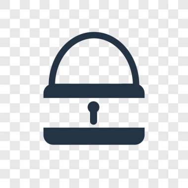 Saydam arka plan üzerinde kilitli değil şeffaflık logo kavramı izole kilidi vektör simgesi