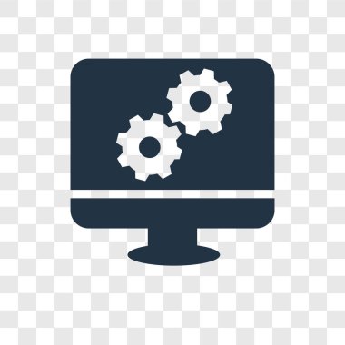 Saydam arka plan üzerinde monitör şeffaflık logo kavramı izole monitör vektör simgesi