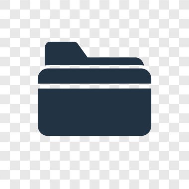 Saydam arka plan üzerinde klasör şeffaflık logo kavramı izole klasör vektör simgesi