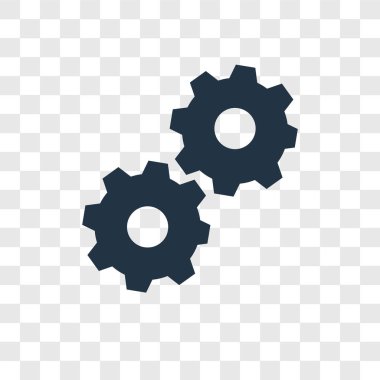 Saydam arka plan üzerinde ayarları şeffaflık logo kavramı izole ayarları vektör simgesi