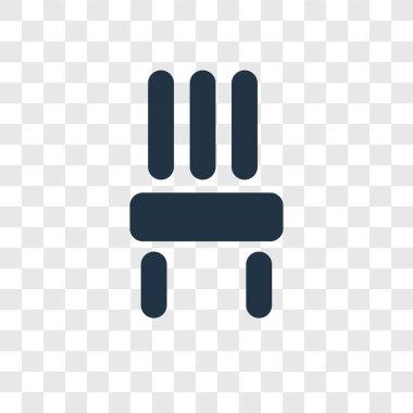 Saydam arka plan üzerinde sandalye şeffaflık logo kavramı izole sandalye vektör simgesi