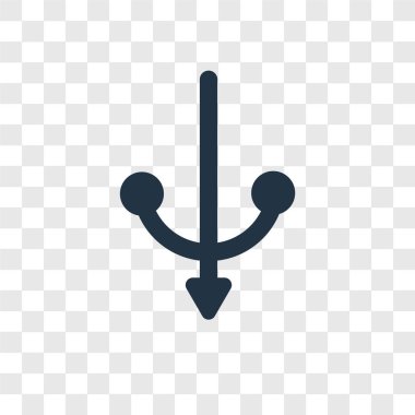 Saydam arka plan üzerinde çapa şeffaflık logo kavramı izole çapa vektör simgesi