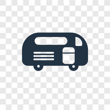 Saydam arka plan üzerinde karavan şeffaflık logo kavramı izole karavan vektör simgesi