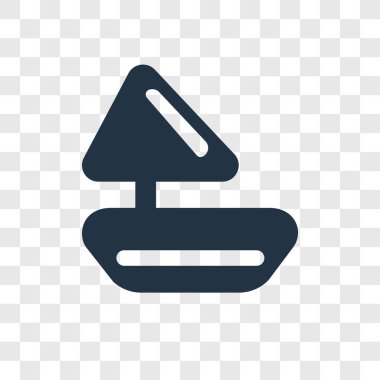 Saydam arka plan üzerinde Yelkenli şeffaflık logo kavramı izole Yelkenli vektör simgesi