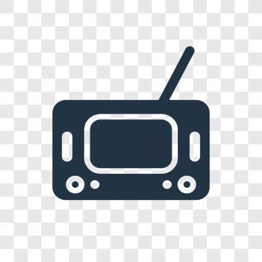 Saydam arka plan üzerinde radyo şeffaflık logo kavramı izole radyo vektör simgesi