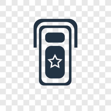 Saydam arka plan üzerinde taşınabilir buzdolabı şeffaflık logo kavramı izole taşınabilir buzdolabı vektör simgesi