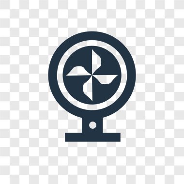 Saydam arka plan üzerinde Fan şeffaflık logo kavramı izole fan vektör simgesi