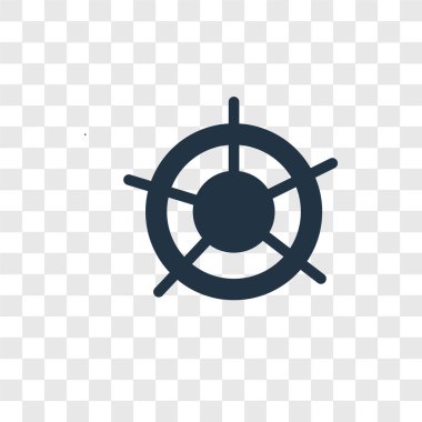 Saydam arka plan üzerinde dümen şeffaflık logo kavramı izole dümen vektör simgesi