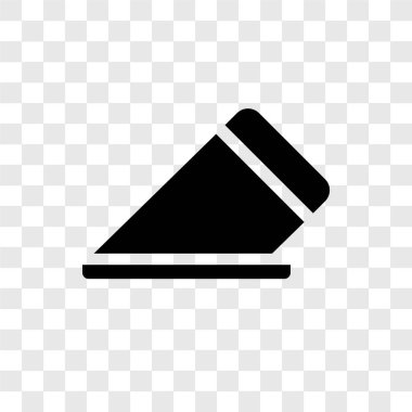 Saydam arka plan üzerinde silgi şeffaflık logo kavramı izole silgi vektör simgesi