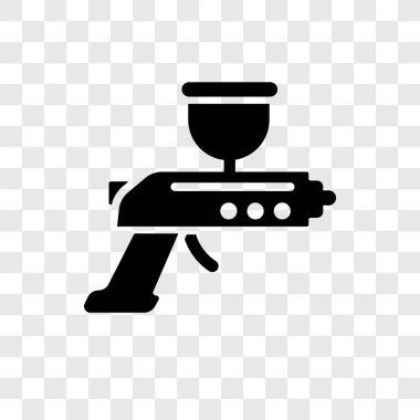 Saydam arka plan üzerinde Airbrush şeffaflık logo kavramı izole airbrush vektör simgesi