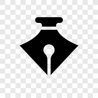 Saydam arka plan üzerinde kalem şeffaflık logo kavramı izole kalem vektör simgesi