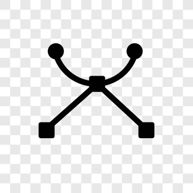 Saydam arka plan üzerinde eğri şeffaflık logo kavramı izole eğrisi vektör simgesi