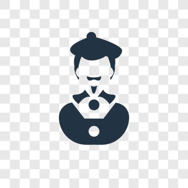 Saydam arka plan üzerinde sanatçı şeffaflık logo kavramı izole sanatçı vektör simgesi