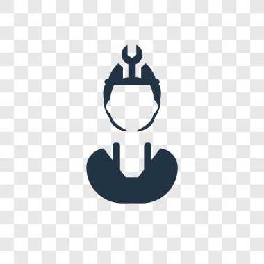 Saydam arka plan üzerinde mühendis şeffaflık logo kavramı izole mühendis vektör simgesi