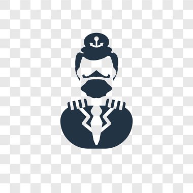 Saydam arka plan üzerinde Kaptan şeffaflık logo kavramı izole Kaptan vektör simgesi