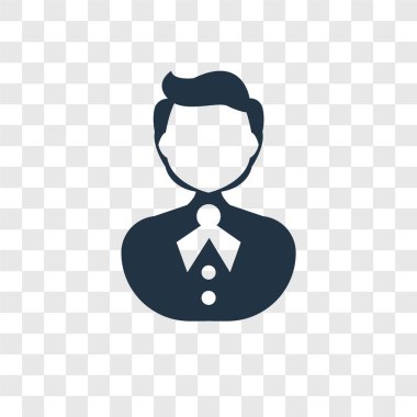 Saydam arka plan üzerinde garson şeffaflık logo kavramı izole garson vektör simgesi