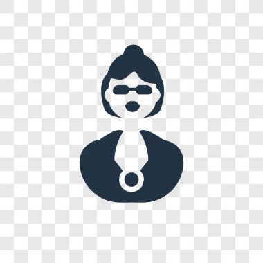 Saydam arka plan üzerinde öğretmen şeffaflık logo kavramı izole öğretmen vektör simgesi