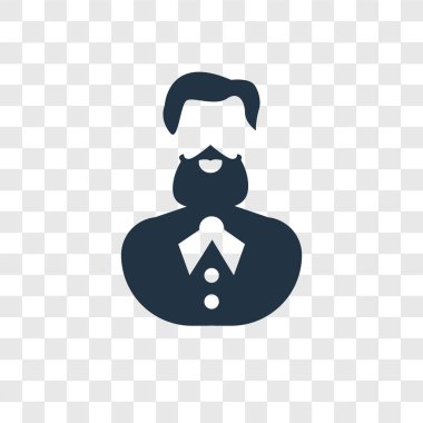 Saydam arka plan üzerinde adam şeffaflık logo kavramı izole adam vektör simgesi