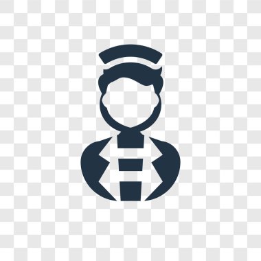 Saydam arka plan üzerinde hemşire şeffaflık logo kavramı izole hemşire vektör simgesi