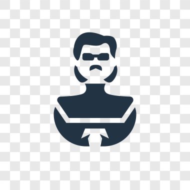 Saydam arka plan üzerinde işadamı şeffaflık logo kavramı izole iş adamı vektör simgesi