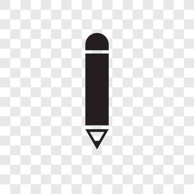 Saydam arka plan üzerinde geometrik kalem şeffaflık logo kavramı izole geometrik kalem vektör simgesi