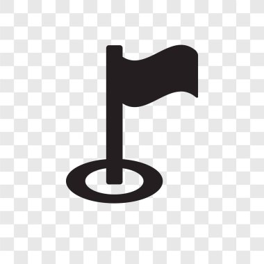 Bayrak üzerinde şeffaf arka plan izole vektör simge noktası, bayrak şeffaflık logo kavramı üzerine gelin.