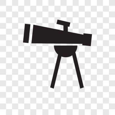 Şeffaf arka plan teleskopu şeffaflık logo kavramı izole teleskop vektör simgesi