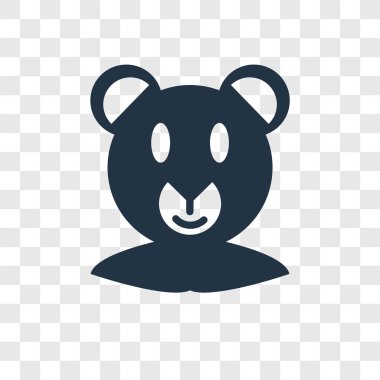 Saydam arka plan üzerinde ayı şeffaflık logo kavramı izole ayı vektör simgesi