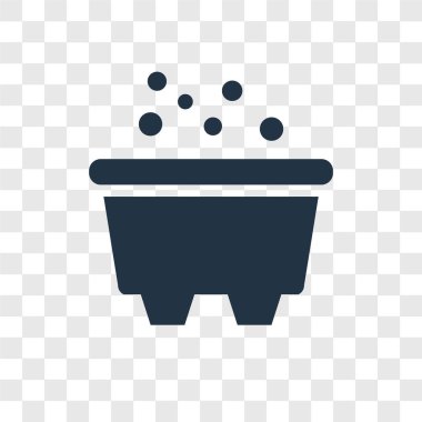 Saydam arka plan üzerinde küvet şeffaflık logo kavramı izole küvet vektör simgesi