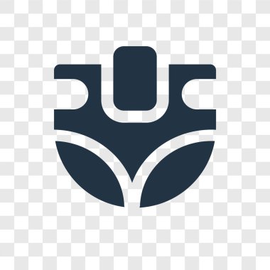 Saydam arka plan üzerinde bebek bezi şeffaflık logo kavramı izole bebek bezi vektör simgesi