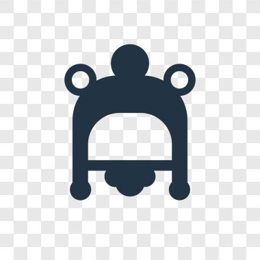 Saydam arka plan üzerinde bebek şapka şeffaflık logo kavramı izole bebek şapka vektör simgesi