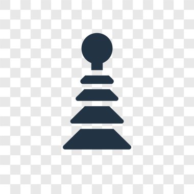 Saydam arka plan üzerinde piramit oyuncak şeffaflık logo kavramı izole piramit oyuncak vektör simgesi