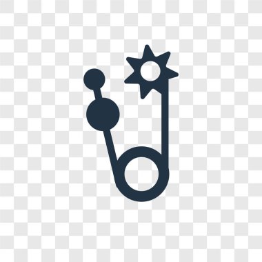 Saydam arka plan üzerinde PIN şeffaflık logo kavramı izole PIN vektör simgesi