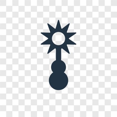 Saydam arka plan üzerinde Rattle şeffaflık logo kavramı izole çıngırak vektör simgesi