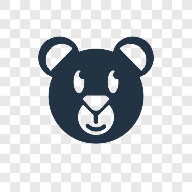 Saydam arka plan üzerinde oyuncak ayı şeffaflık logo kavramı izole oyuncak ayı vektör simgesi