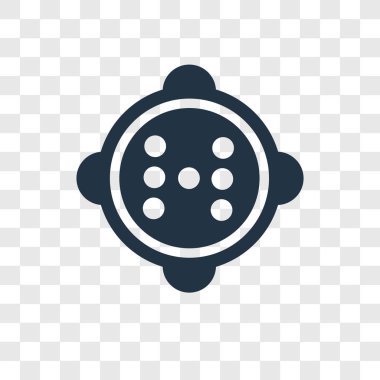 Saydam arka plan üzerinde düğme şeffaflık logo kavramı izole düğme vektör simgesi