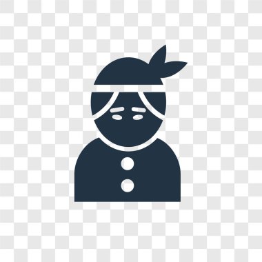 Saydam arka plan üzerinde Kızılderili şeffaflık logo kavramı izole Kızılderili vektör simgesi