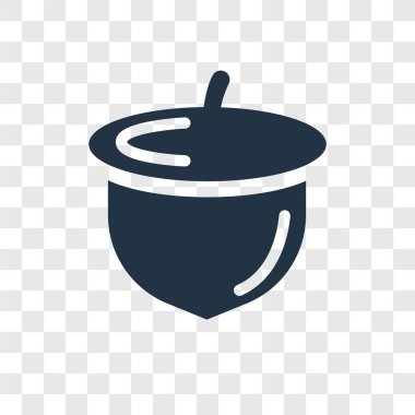 Saydam arka plan üzerinde meşe palamudu şeffaflık logo kavramı izole meşe palamudu vektör simgesi