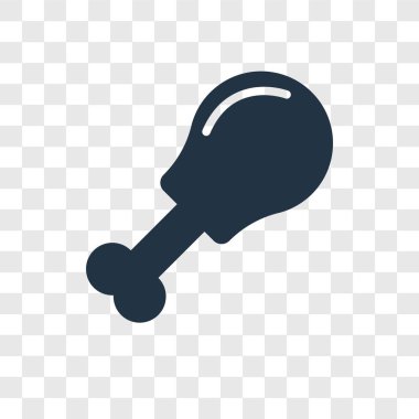 Saydam arka plan üzerinde tavuk bacak şeffaflık logo kavramı izole tavuk bacak vektör simgesi