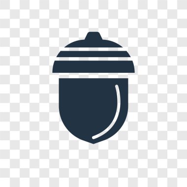 Saydam arka plan üzerinde meşe palamudu şeffaflık logo kavramı izole meşe palamudu vektör simgesi