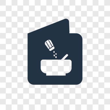 Saydam arka plan üzerinde tarifi şeffaflık logo kavramı izole tarifi vektör simgesi